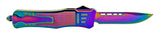 Full Rainbow Commando OTF Knife D/A Automatic Switchblade - Drop Point