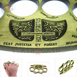 Constantine Knuckles Bronze Holy Spiritus Paperweight Movie Replica Cross Buckle Antiqued Brass