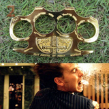 Constantine Brass Knuckles Holy Spiritus Paperweight Movie Replica Cross Buckle - Gold