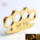 Constantine Brass Knuckles Holy Spiritus Paperweight Movie Replica Cross Buckle - Gold