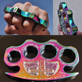 Constantine Brass Knuckles Holy Spiritus Paperweight Movie Replica Cross Buckle - Rainbow Titanium