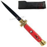 Golden Cross Stiletto Automatic Knife Classic Switchblade - Pink Acrylic