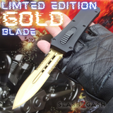 Gold Blade OTF Knife Crypt Keeper Dual Action Black Automatic S2G Tactical Switchblade Knives Dagger Serrated