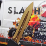 Gold Blade OTF Knife Crypt Keeper Dual Action Black Automatic S2G Tactical Switchblade Knives Dagger Serrated