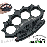 Dalton Global Brass Knuckles Live Free or Die Free Paperweight - Black Robbie Dalton Irish Knucks Heavy Duty Steel Buckle
