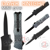 Mini OTF Dark Knight Automatic Switchblade Key Chain Cali Legal - Black Carbon Fiber