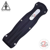 Delta Force OTF Beast D/A Black Automatic Knife Switchblade - Double Edge Dagger Serrated