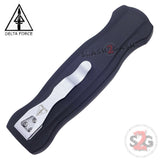 Delta Force OTF Beast D/A Black Automatic Knife Switchblade - Double Edge Dagger Serrated