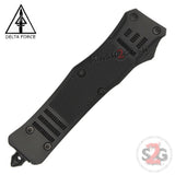 Delta Force Commando D/A OTF Automatic Knife Black - Single Edge Serrated