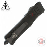 Delta Force Commando D/A OTF Automatic Knife Black - Dagger Serrated