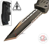 Delta Force Commando D/A OTF Automatic Knife Black - Tanto Serrated