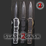 Delta Force OTF Silver Fox D/A Tactical Automatic Knife Plain Double Edge S2G