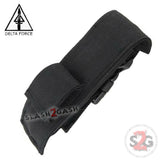 Delta Force Commando D/A OTF Automatic Knife Black - Dagger Serrated Switchblade Sheath