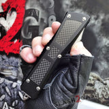 Delta Force VG-10 OTF Knife CNC T6061 w/ Carbon Fiber - Tanto Automatic Switchblade Knives