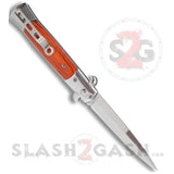Rosewood Stiletto Knife Diablo Milano Automatic Switchblade Knives 9" - Wood Grain