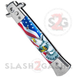 Diablo Stiletto Automatic Knife Milano Switchblade - USA Eagle American Flag