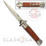 Diablo Stiletto Automatic Knife Milano Switchblade - Silver Rosewood