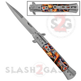 Diablo Stiletto Automatic Knife Milano Switchblade - Cross Dragon
