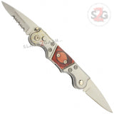 California Legal Mini Dual Switchblade Double Trouble Automatic Knife - Rosewood
