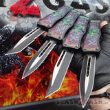 Delta Force OTF Automatic Knife Green Dragon's Fury D/A Switchblade - 4 Blades