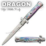 Dragon Stiletto Automatic Knife Italian Style Switchblade - Rainbow 3D Knives