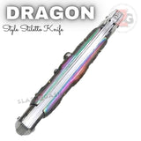 Dragon Switchblade Italian Stiletto Automatic Knife - Rainbow 3D