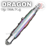 Dragon Stiletto Automatic Knife Italian Style Switchblade - Rainbow 3D Knives