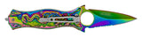 M-TECH Rainbow Dragon Finger Hole Spring Assisted Knife w/ Breaker