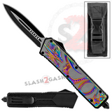 Dragon OTF Knife Titanium Rainbow Automatic Out The Front D/A Switchblade Knives
