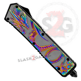 Dragon OTF Knife Titanium Rainbow Automatic Out The Front D/A Switchblade Knives