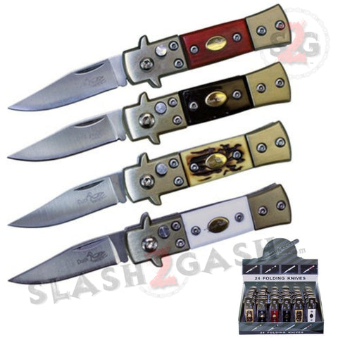 California Legal Automatic Knife Mini Duck Stiletto Switchblade Auto Knives - 4 colors
