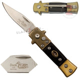 Mini Duck Stiletto Auto Knife California Legal Switchblade Automatic Knives - Black