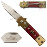 Mini Duck Stiletto Auto Knife California Legal Switchblade Automatic Knives - Rosewood