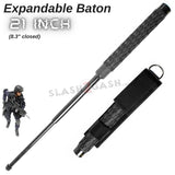 Expandable Baton Metal Police Stick w/ Sheath - 21" Inch