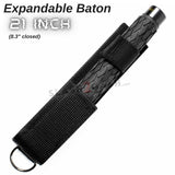 Expandable Baton Metal Police Stick w/ Sheath - 21" Inch