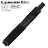 Expandable Baton Metal Police Stick w/ Sheath - 26" Inch