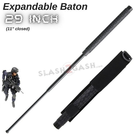 Expandable Baton Metal Police Stick w/ Sheath - 29" Inch
