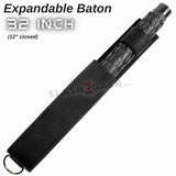 Expandable Baton Metal Police Stick w/ Sheath - 32" Inch