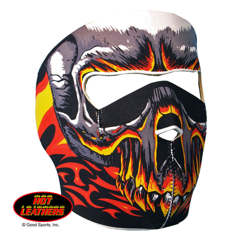 Hot Leathers Red Evil Skull Neoprene Face Mask w/ Flames