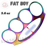 Fat Boy Extra Wide Large Knuckles Chubby Chunk Buckle - Rainbow Titanium Big Hands