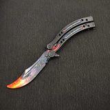22 colors CSGO Butterfly Knife TRAINER Dull Spring Latch PRACTICE Balisong