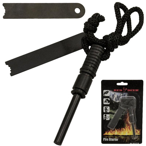 Magnesium Fire Starter Set with Paracord Red Deer Emergency Survival Tool Camping