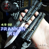 FrankenREP Butterfly Knife TITANIUM Balisong Black G10 - (clone) Replicant Alt Blade Gold Liners