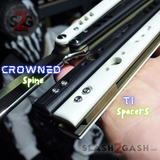 Franken REP Balisong TITANIUM Spacers Butterfly Knife Black White G10 - (clone) Replicant w/ Crowned Spine STITCHED