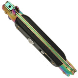 9" Italian Milano Stiletto Fishtail Titanium Rainbow Classic Automatic Knife