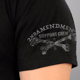 Faded Flag Skull T-Shirt 2nd Amendment Support Crew Sleeve Print Crossbones Custom slash2gash S2G
