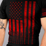 American Flag Bullets T-Shirt Red Sleeve Print Custom slash2gash S2G backprint