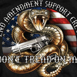 2nd Amendment Rattler T-Shirt Don't Tread On Me Gun Rights snake w/ pistol slash2gash S2G