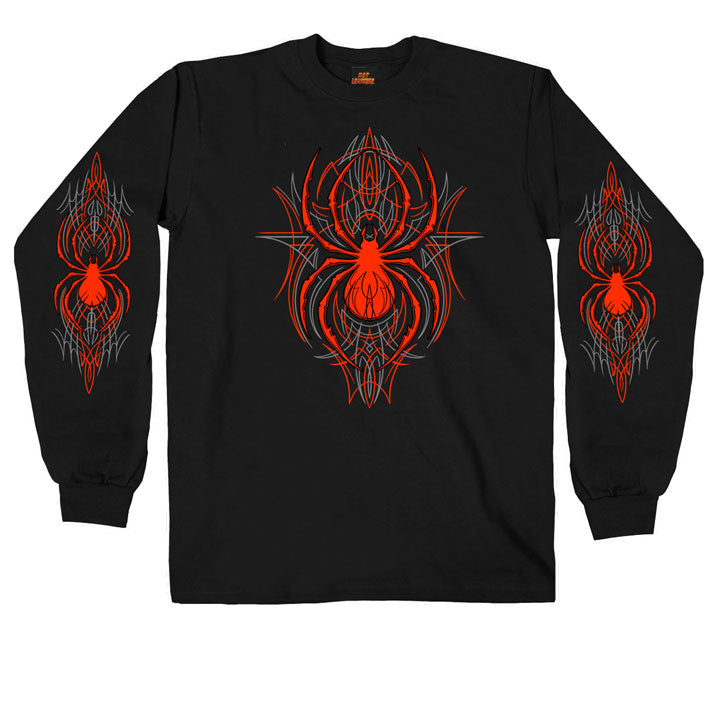 Hot Leathers Pinstripe Spider Long Sleeve Double Sided