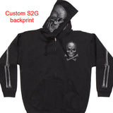 S2G Slash2gash Hot Leathers Jolly Roger Skull Hoodie Custom slash2gash Backprint